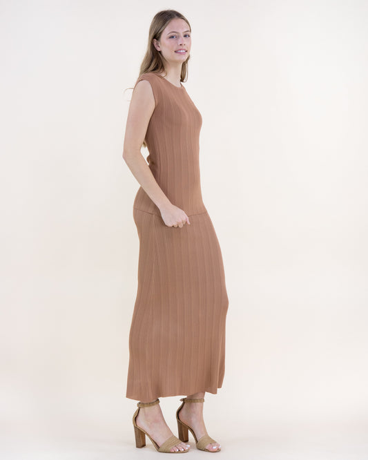Sandy Thin Ribbed High Waisted Midi Skirt - S/M, L/XL