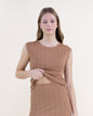 Sandy Thin Ribbed Cap Sleeve Round Neck Knit Top