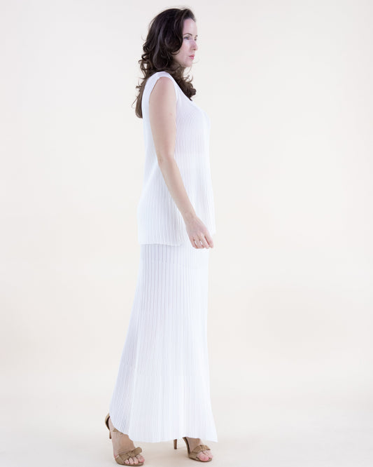 Thin Ribbed Sections High Waisted Maxi Skirt - S/M, L/XL