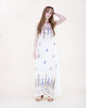 Royal Artisan Two Tone Embroidery Sleeveless Maxi Dress