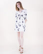 Flora Artisan Contrast Embroidery Kimono Sleeve Midi Dress