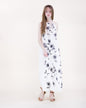 Flora Artisan Contrast Embroidery Sleeveless Maxi Dress