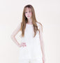 Oxalis Bow Embroidered Hankerchief Hem Top
