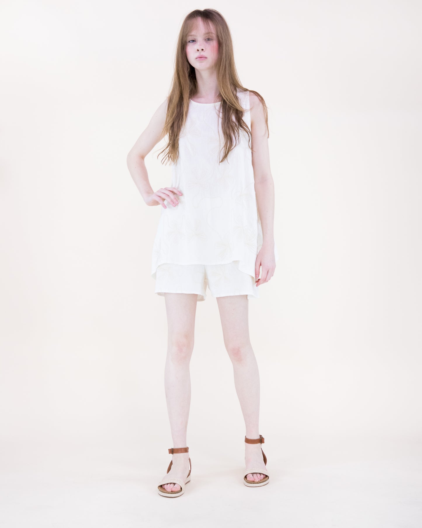 Oxalis Bow Embroidered Shorts