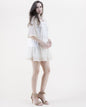Paisley Cotton & Lace Ruffle Bottom Bat Wing Off Shoulder Tent Dress