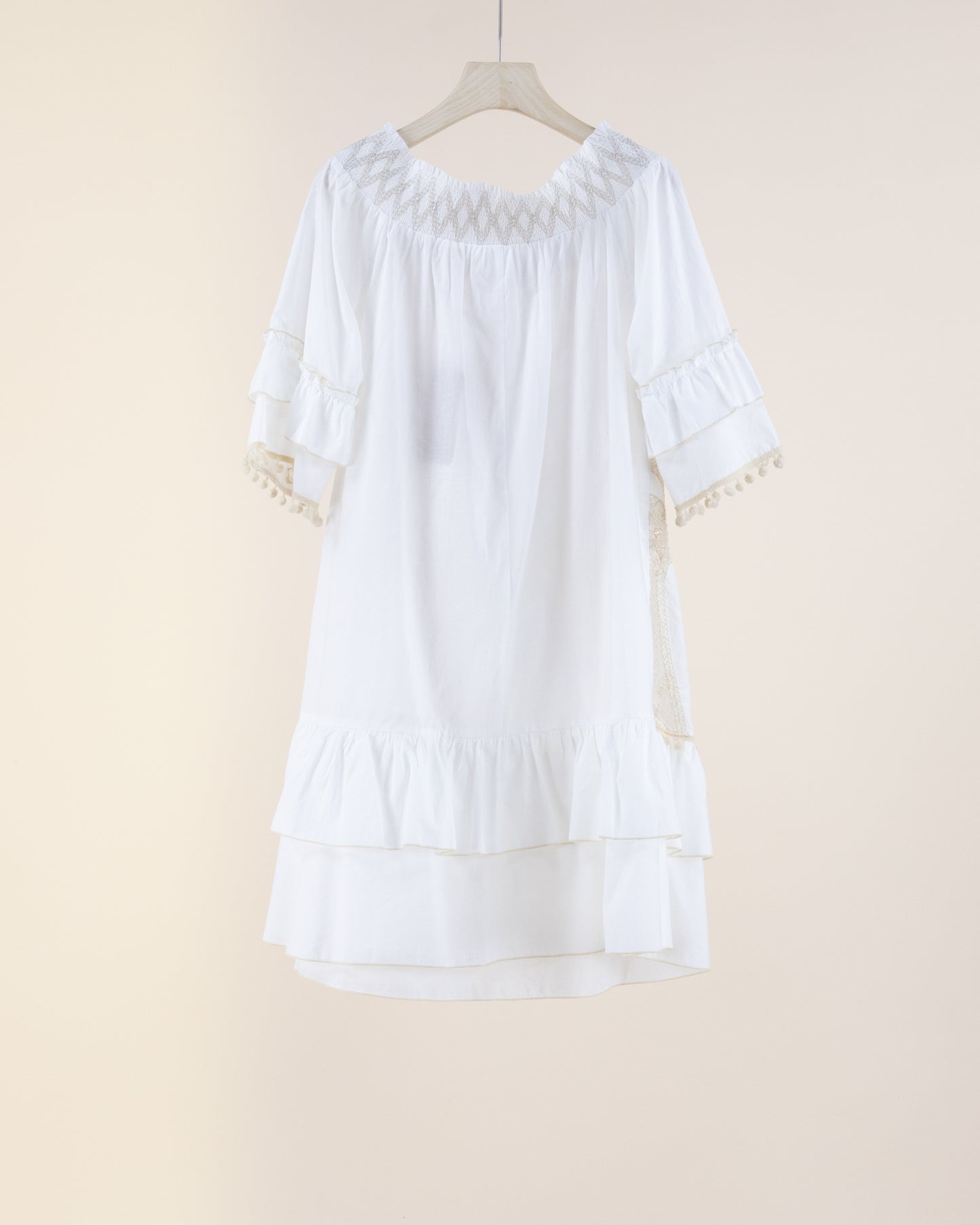 Cotton & Lace Off Shoulder Tent Dress