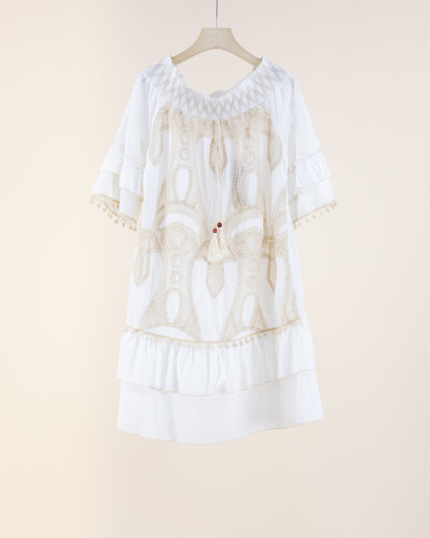 Cotton & Lace Off Shoulder Tent Dress