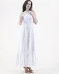 Flower Lace Cotton Gauze Tiered Halter Jumpsuit