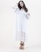 Cotton Gauze & Lace Long Sleeve Ruffle Bottom Tent Dress