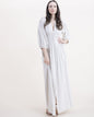 Cotton Linen Deep V-Neck Half Sleeve Button Front Dress