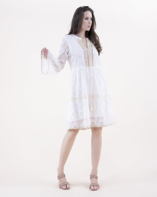 Daisy Lace & Crochet Embellished Dress