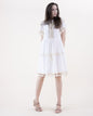 Eyelet Lace & Crochet Embellished Tassel Hem Dress