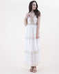 Geo Floral Lace & Crochet Empire Waist Maxi Dress