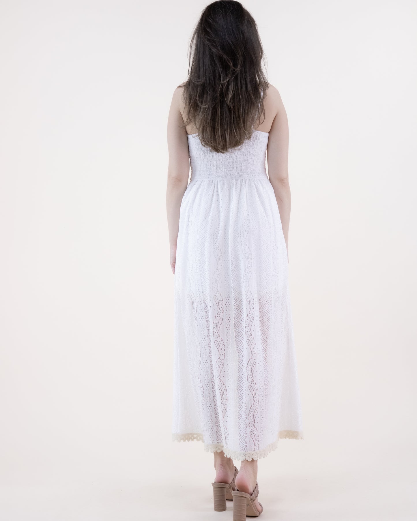 Garden Lace & Crochet Empire Waist Romper Dress