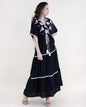Medallion Embroidered Surplice Rope Tie Maxi Dress