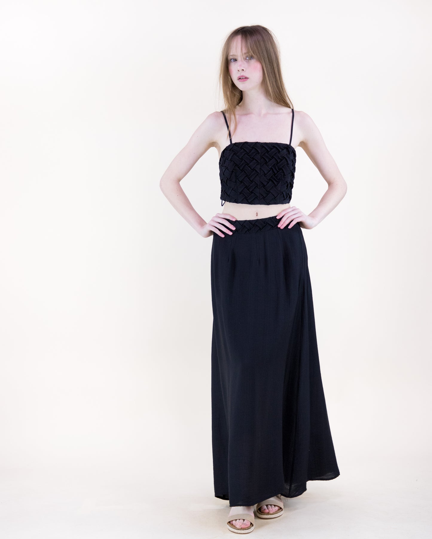 Artisanal Lattice Maxi Skirt