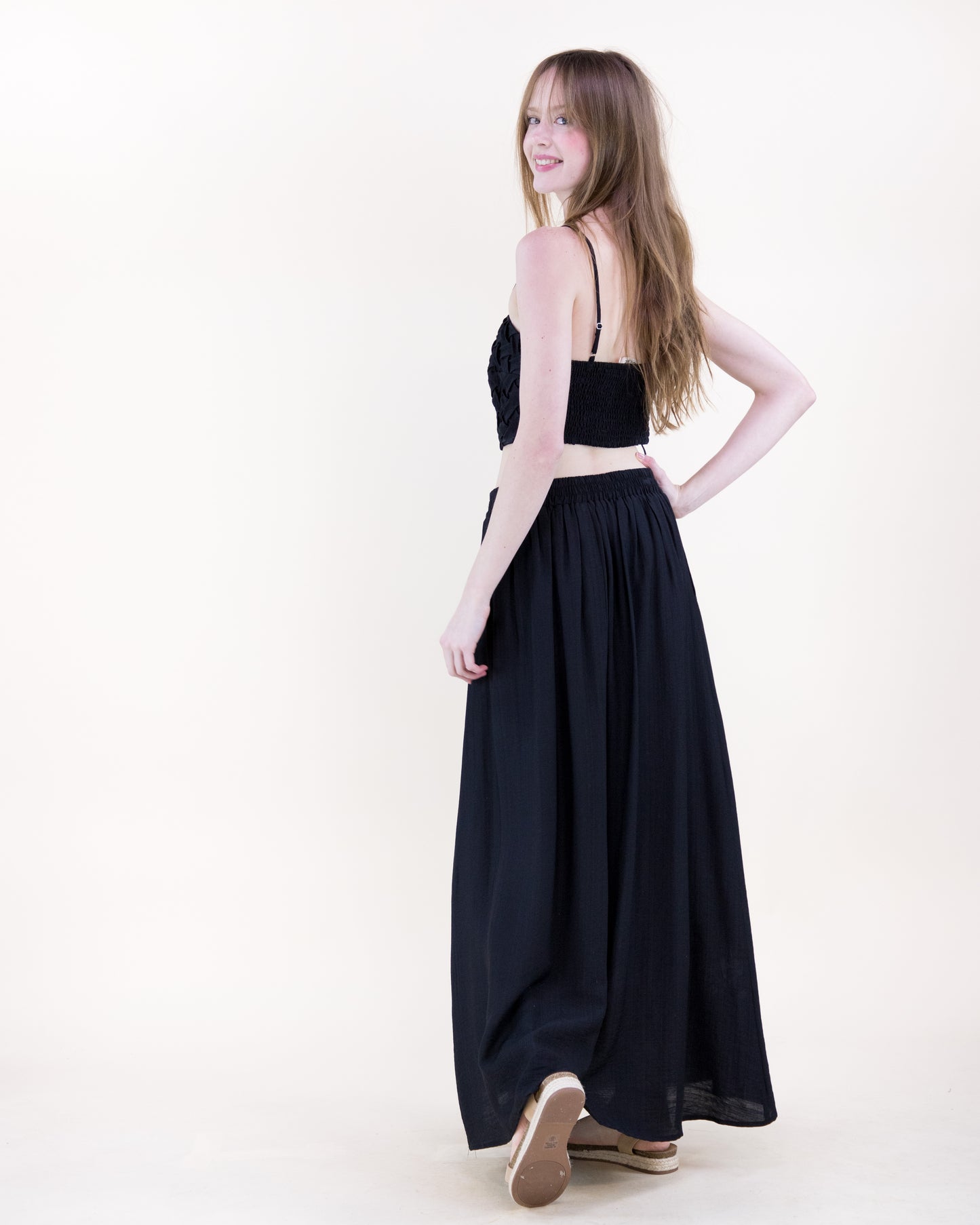 Artisanal Lattice Bodice Crop Top