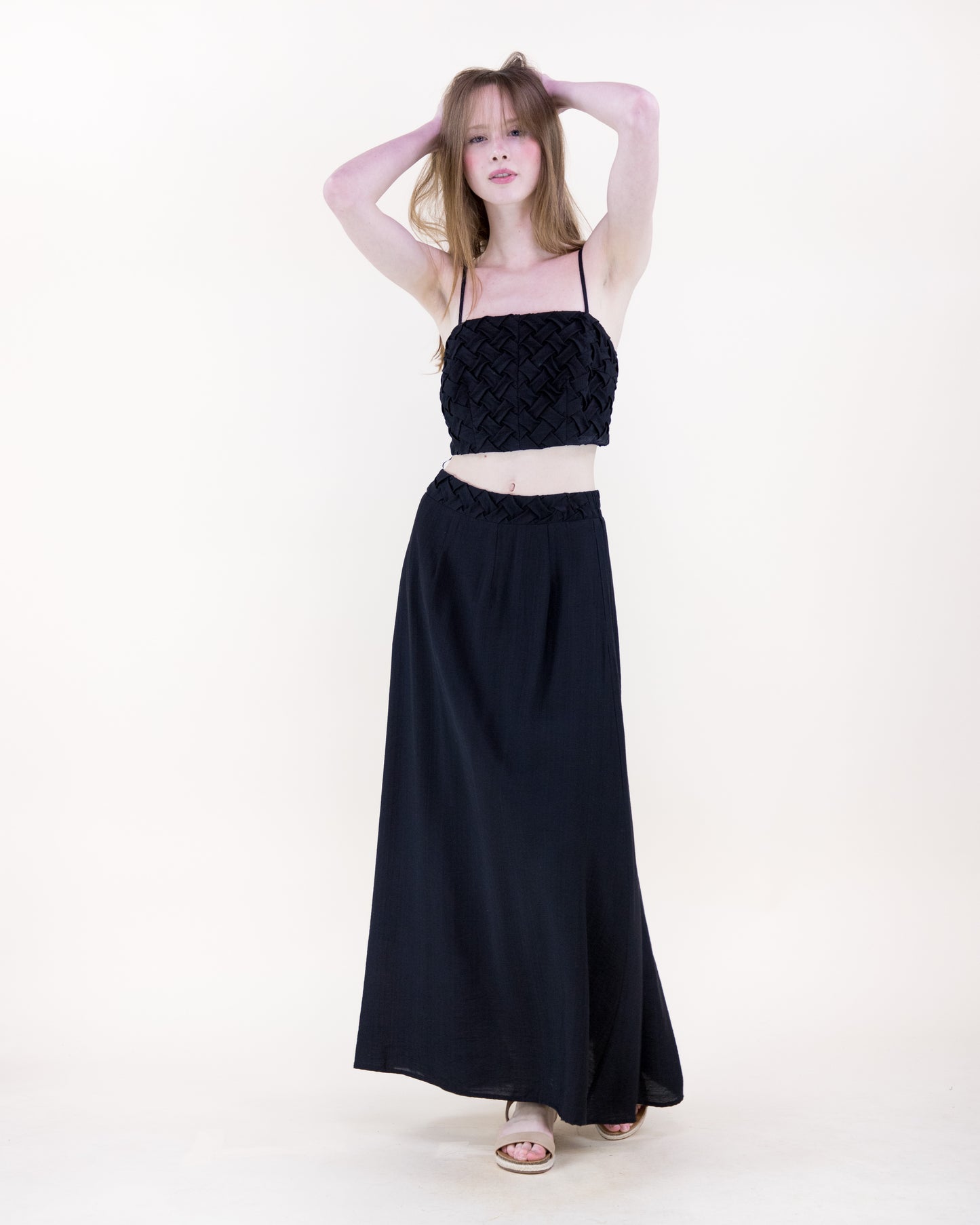 Artisanal Lattice Maxi Skirt