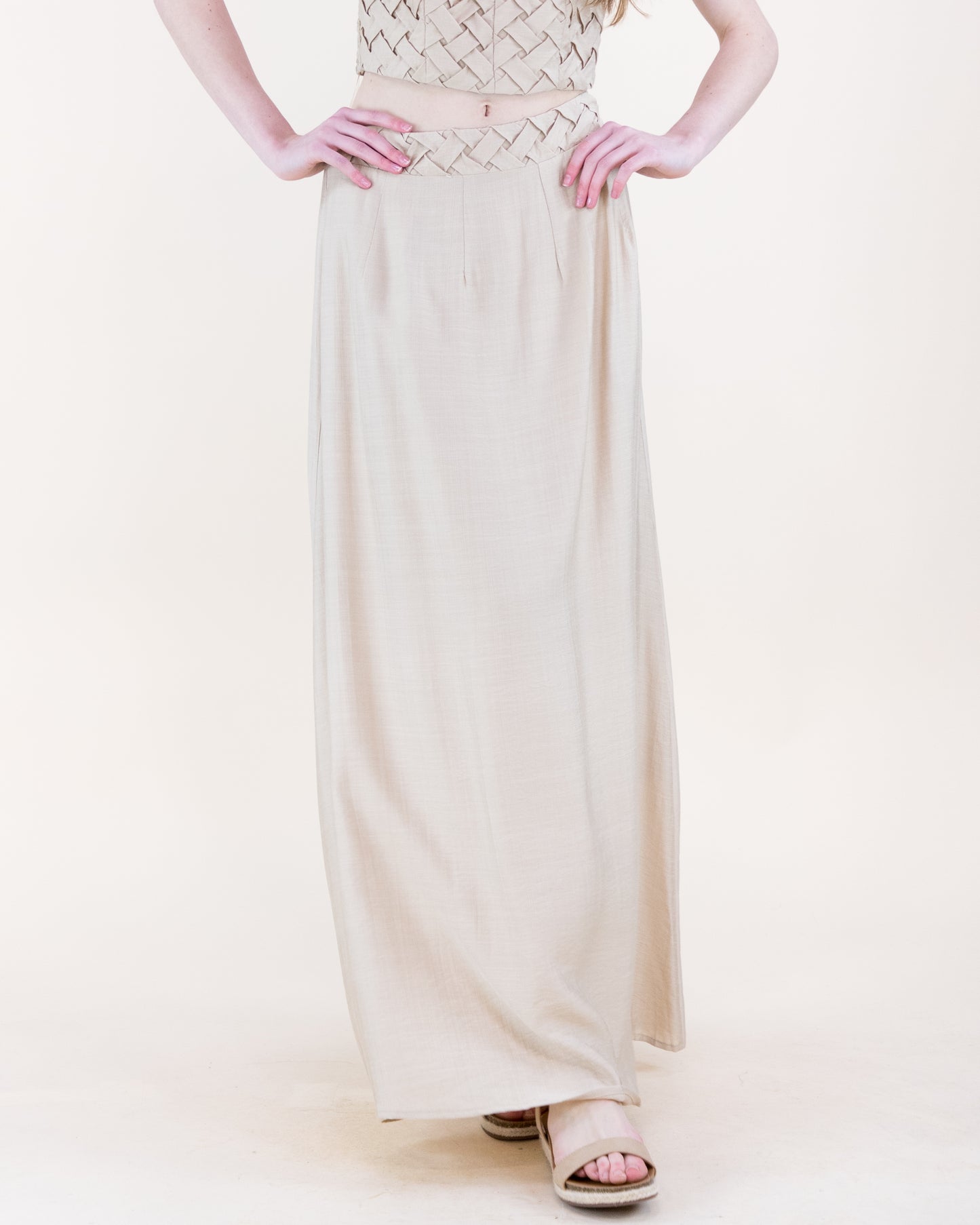 Artisanal Lattice Maxi Skirt