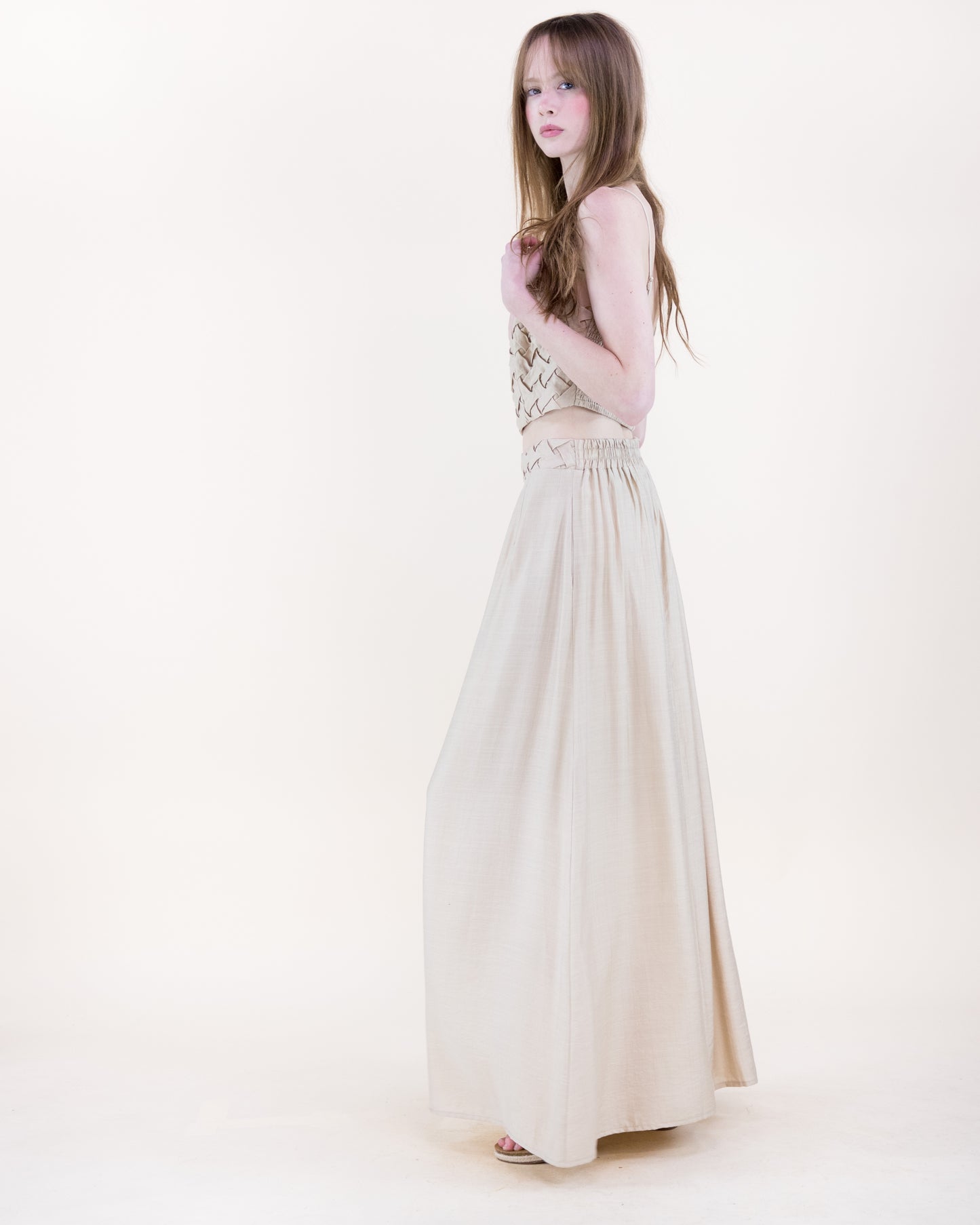 Artisanal Lattice Maxi Skirt