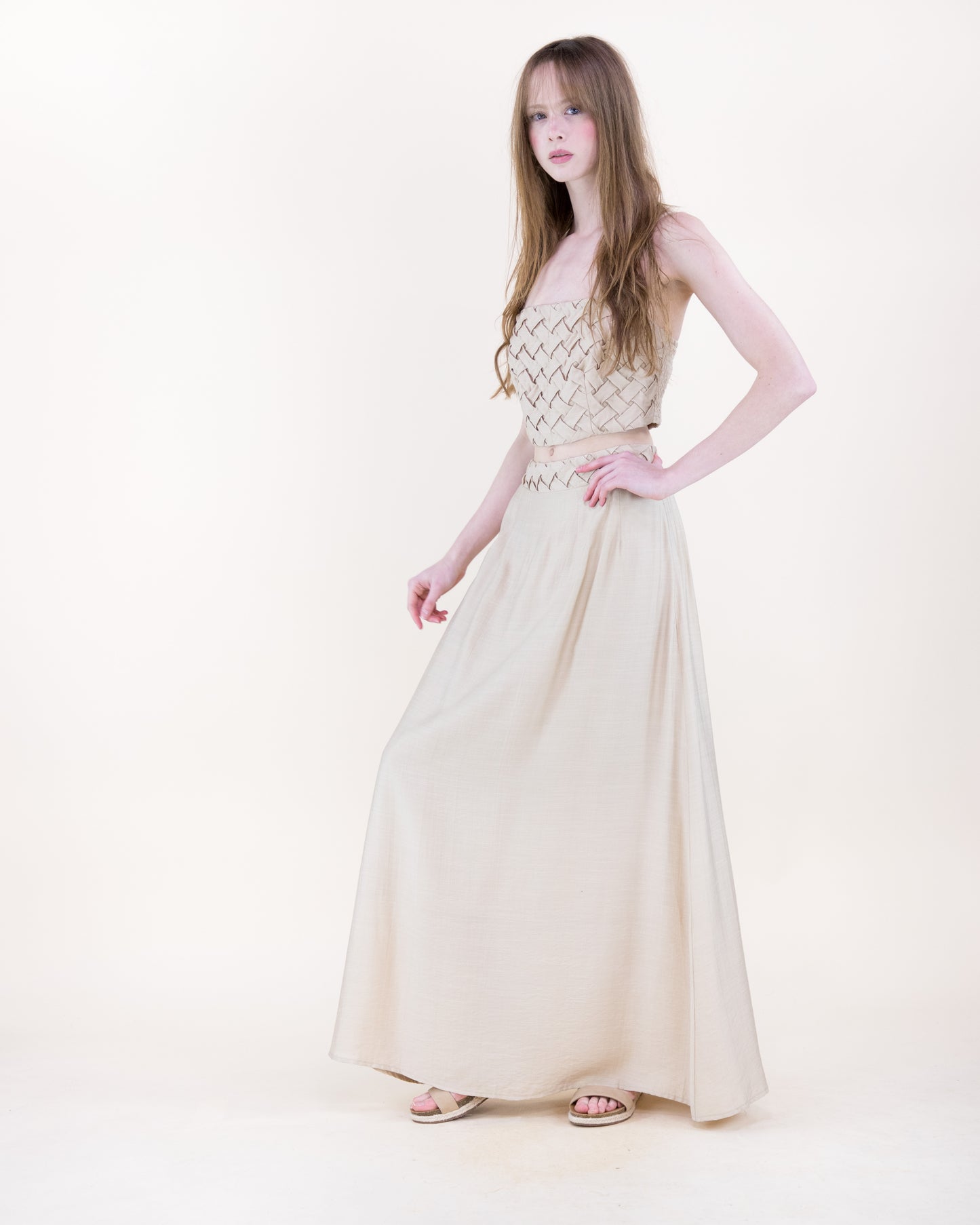 Artisanal Lattice Maxi Skirt