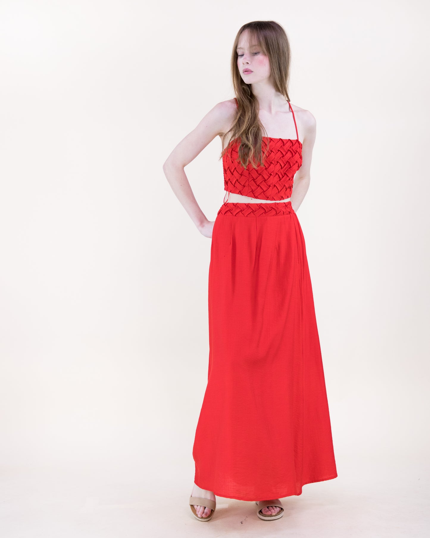 Artisanal Lattice Maxi Skirt