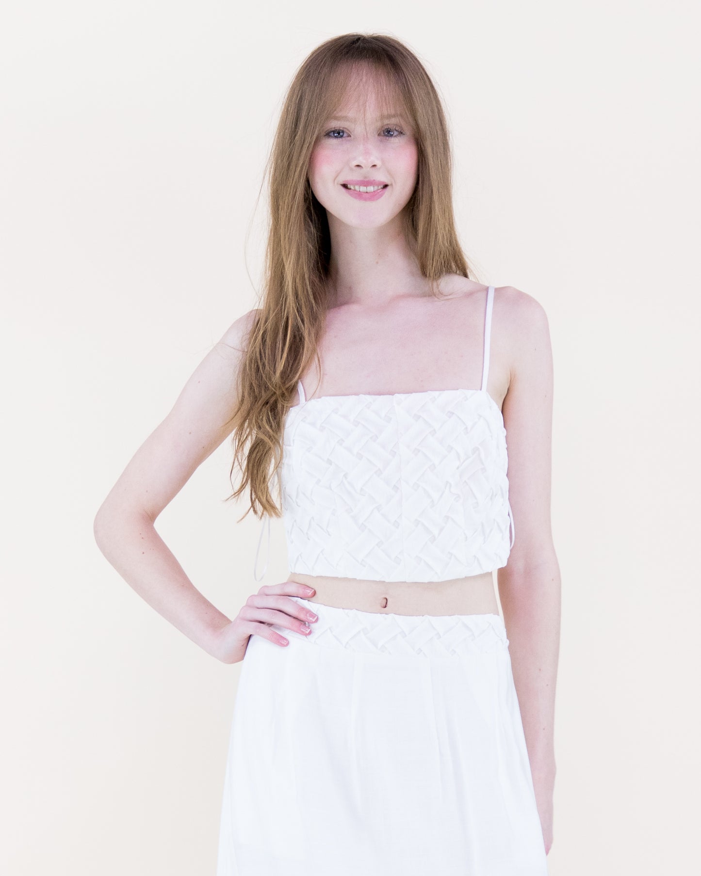 Artisanal Lattice Bodice Crop Top