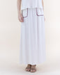 Linen Embroidered Edge Stitch Maxi Skirt