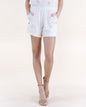 Seashell Embellished Raw Hem High Waisted Net Pocket Shorts - S/M, L/XL