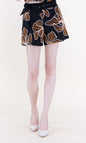 Embroidered Petals Belted High Waisted Shorts
