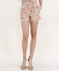 Embroidered Petals Belted High Waisted Shorts