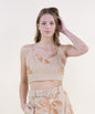 Embroidered Petals Crop Top