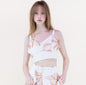 Embroidered Petals Crop Top