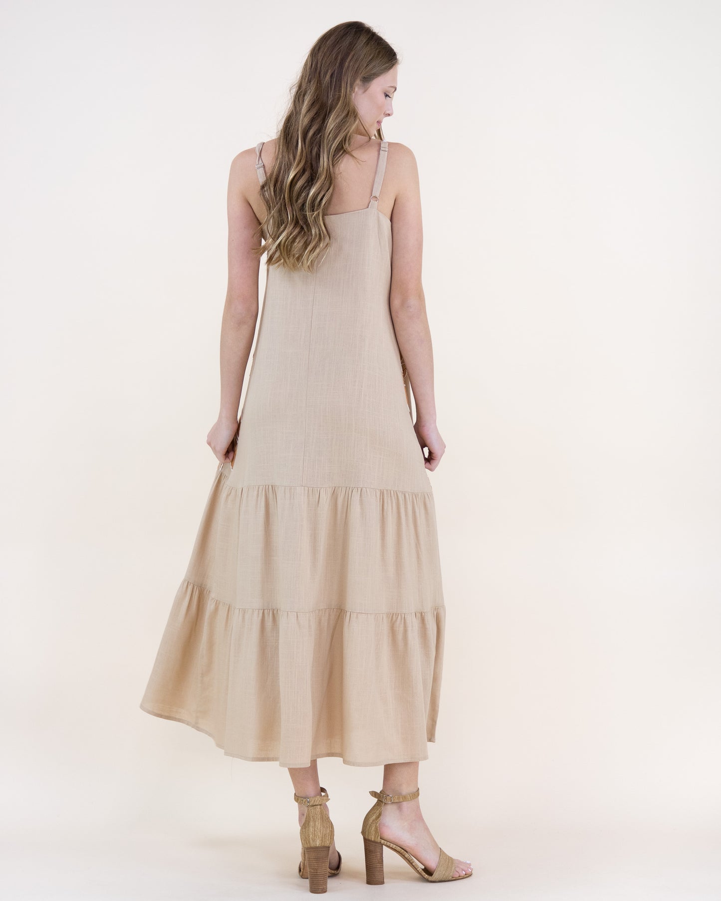 Embroidered Petals Tiered Maxi Dress