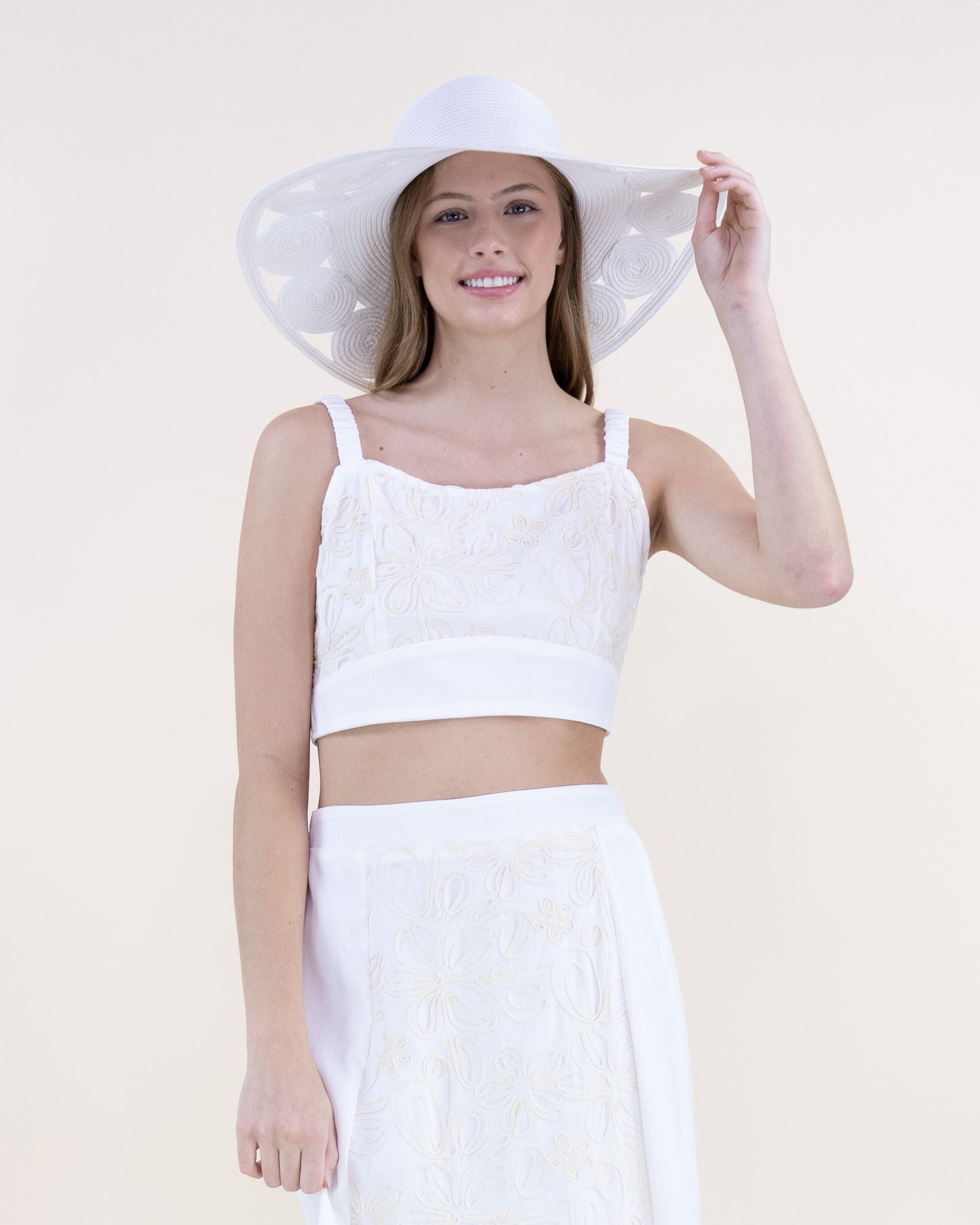 Wildflower Embroidered Outline Crop Top