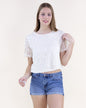 Sheer Lace Collage Short Sleeve Shirt