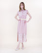 Sunburst Daisy Embroidered Belted Shirt Dress