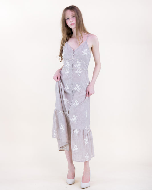 Cottage Loom Embroidered A-Line Maxi Dress