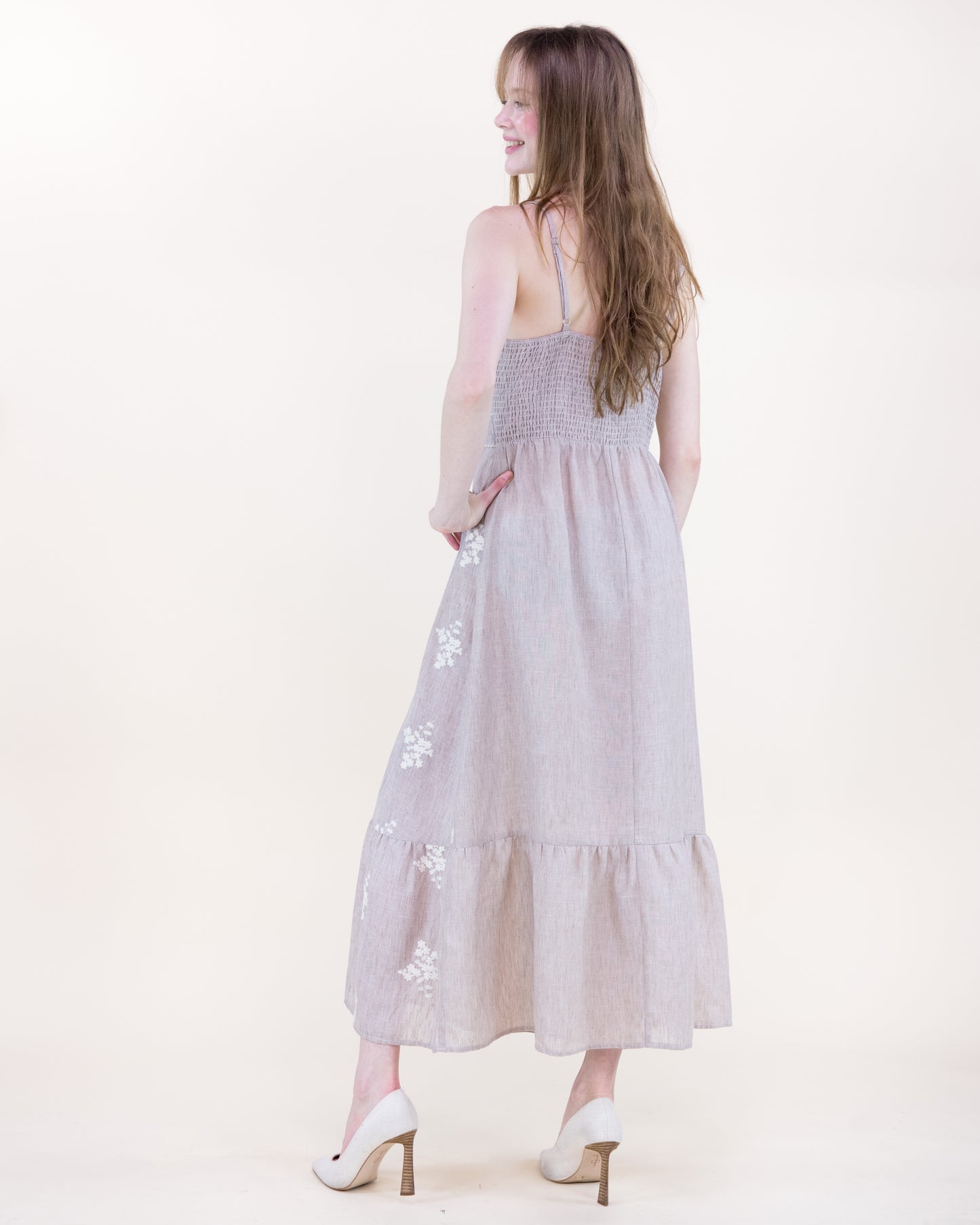 Cottage Loom Embroidered A-Line Maxi Dress