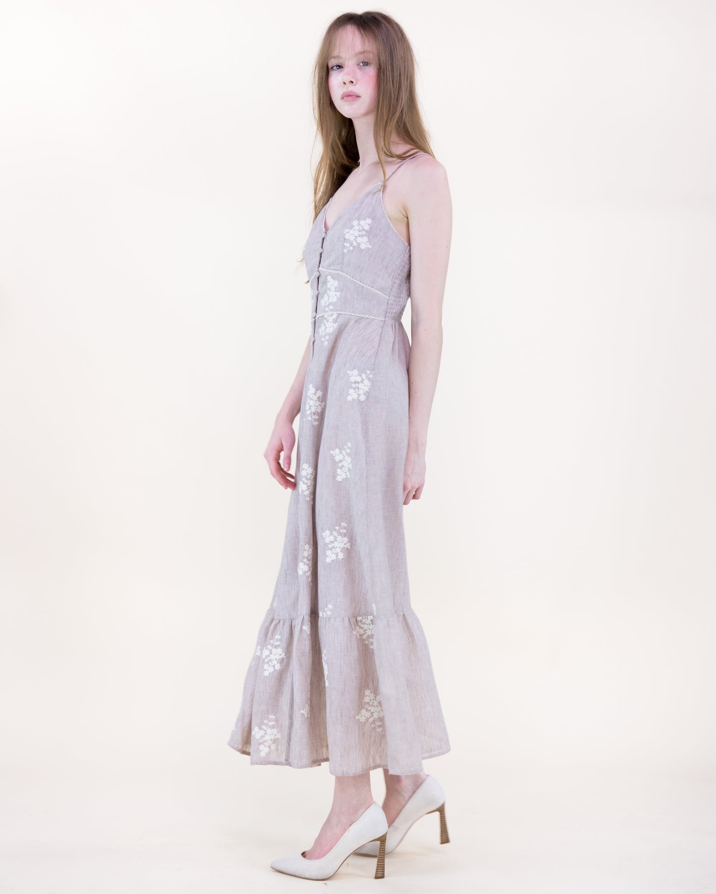 Cottage Loom Embroidered A-Line Maxi Dress