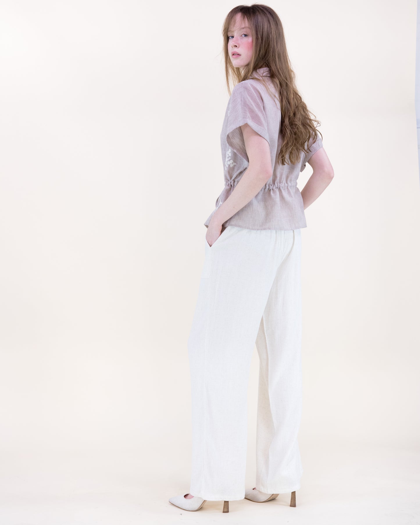 Cottage Loom Embroidered Peplum Blouse