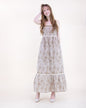 Monstera Leaf Tiered Cotton Maxi Dress