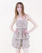 Monstera Leaf Peplum Cotton Tank Top