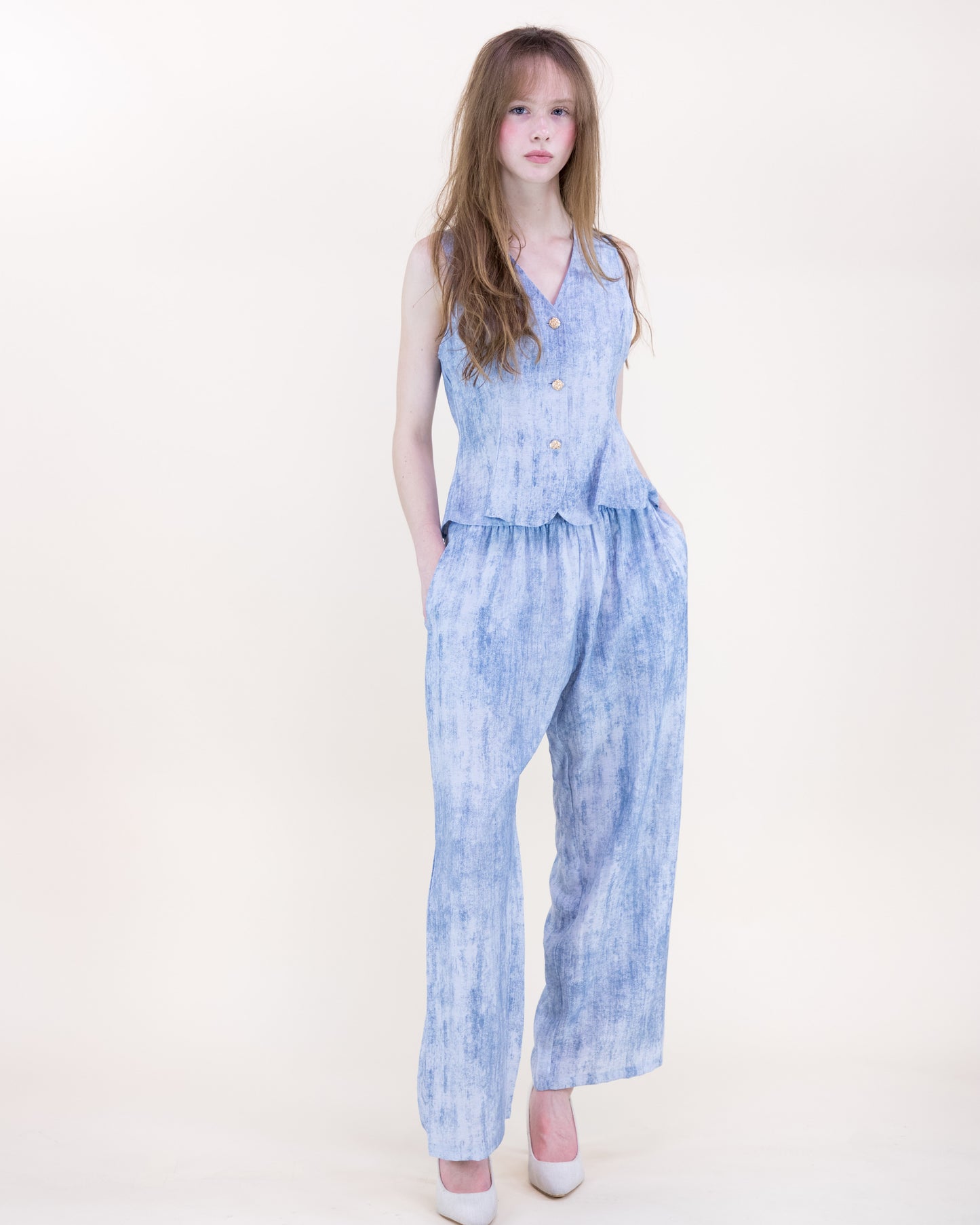 Laguna Chambray Wide Leg Trousers