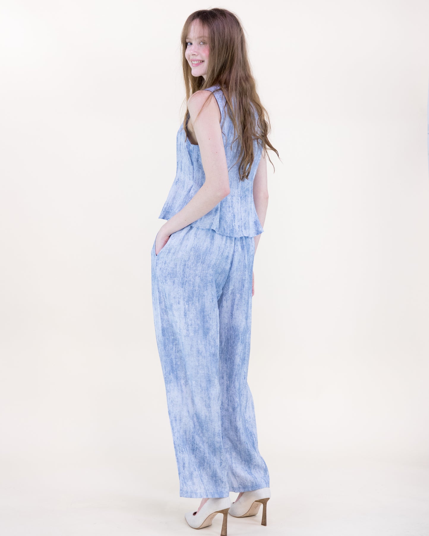 Laguna Chambray Wide Leg Trousers