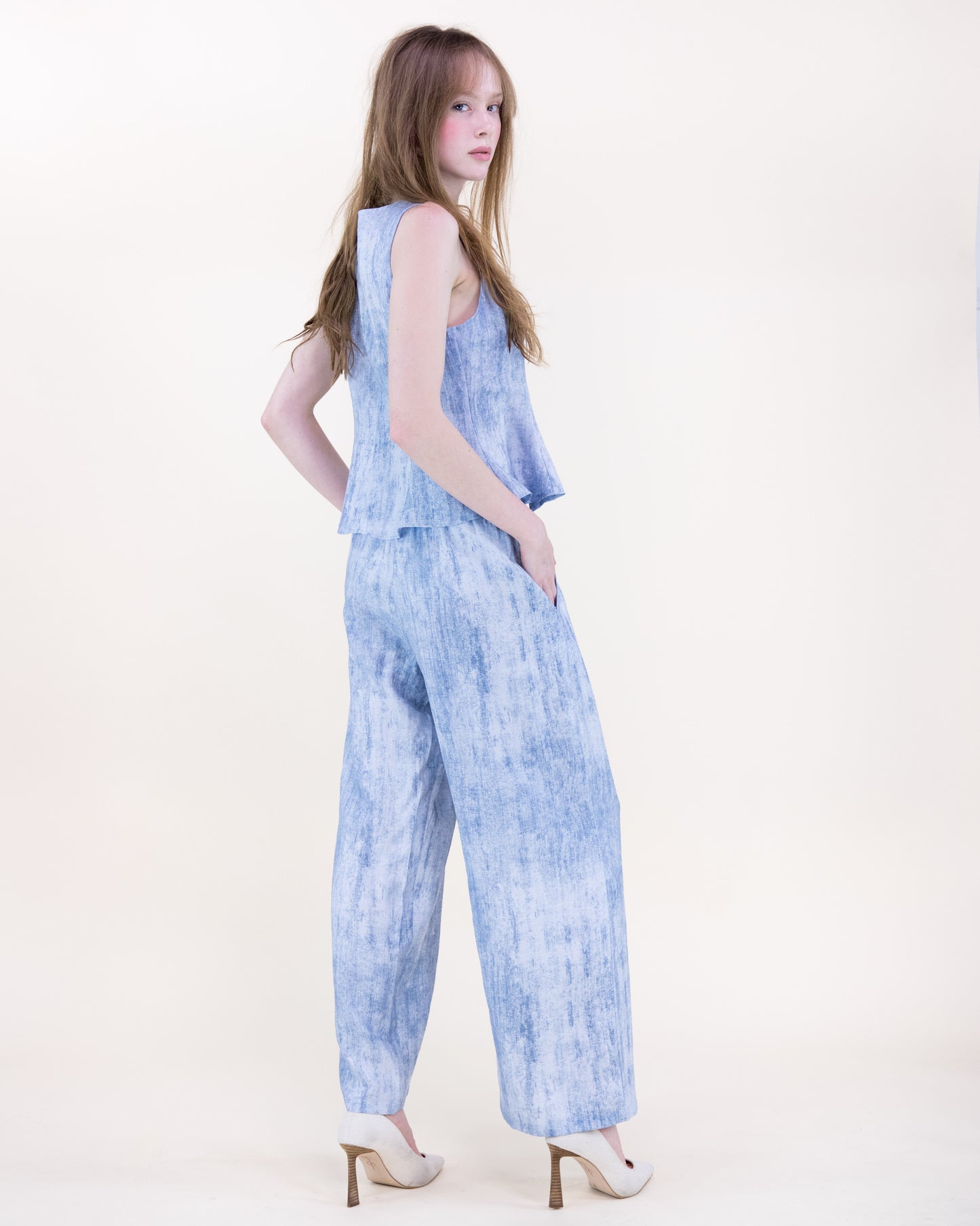 Laguna Chambray Peplum Vest