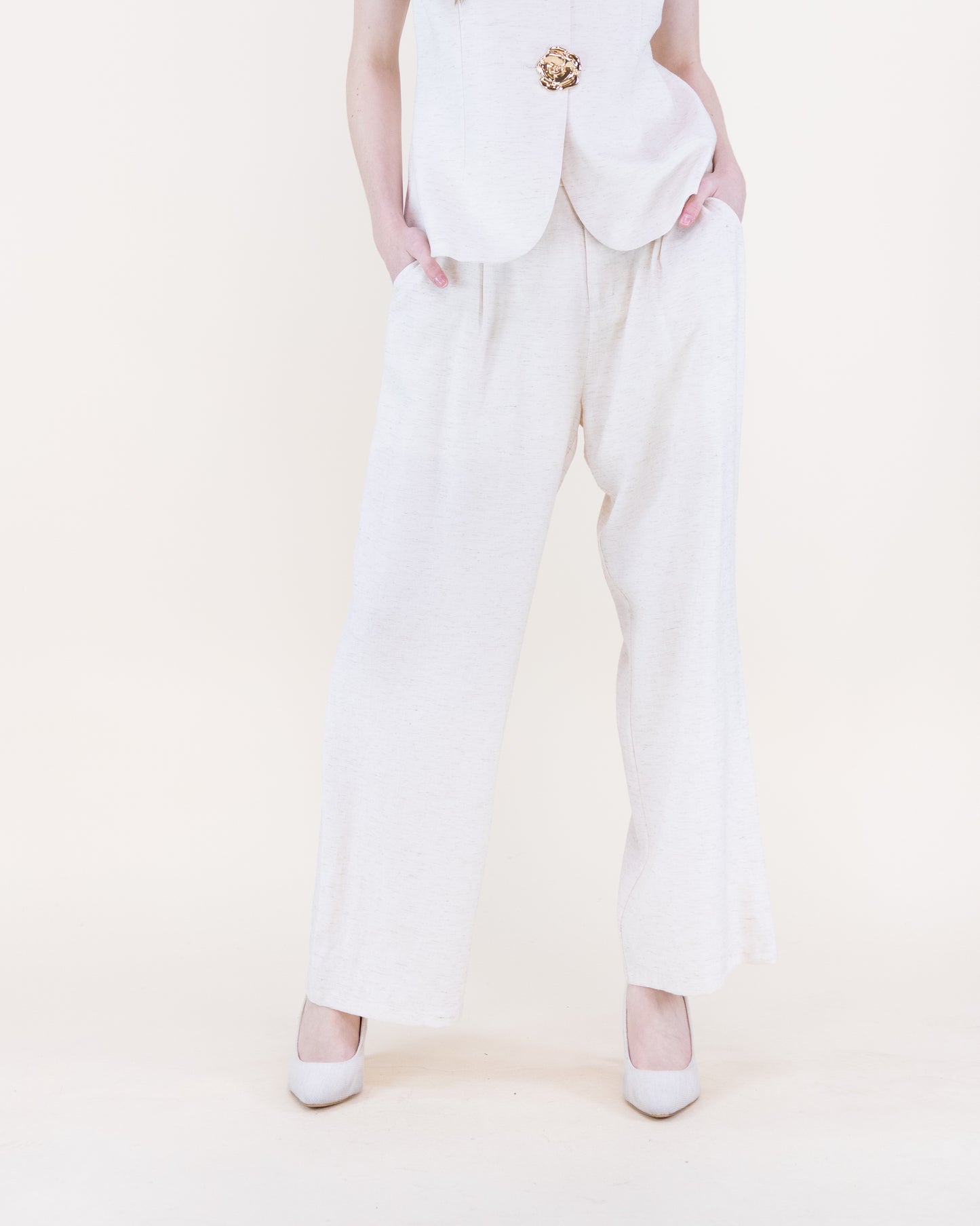Laguna Linen Classy Pleated Wide Leg Trousers