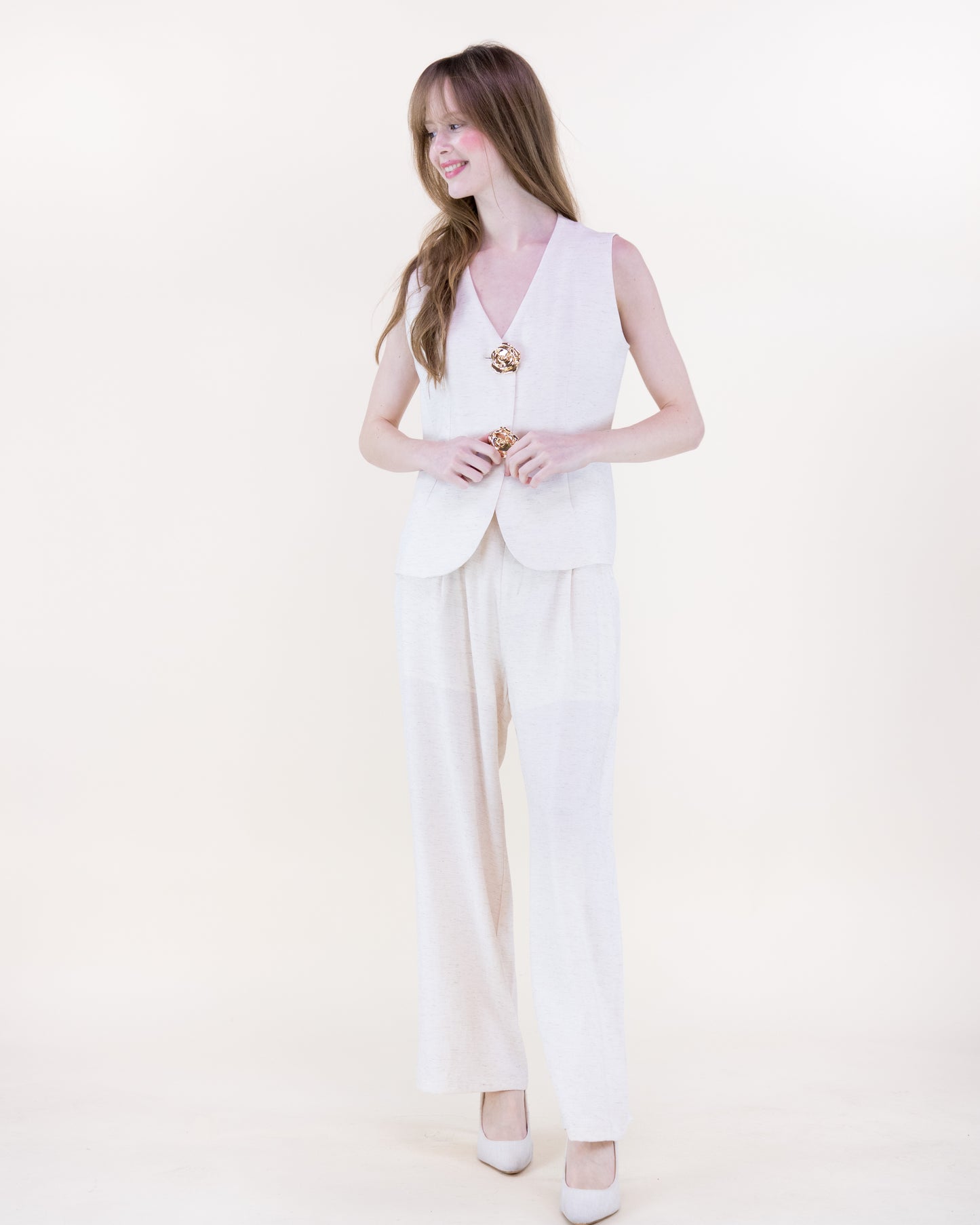 Laguna Linen Classy Pleated Wide Leg Trousers
