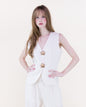 Laguna Linen Classy Gold Button Vest