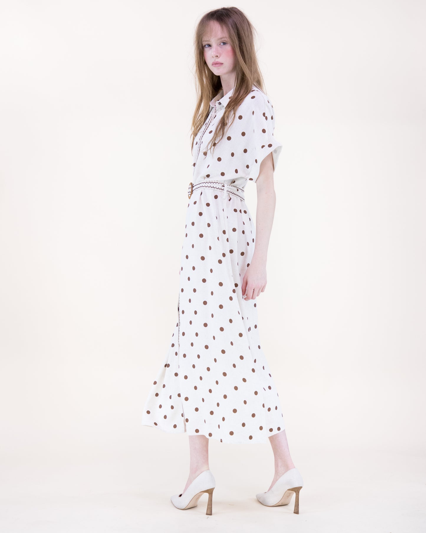 Summer Polka Dots Belted Dress